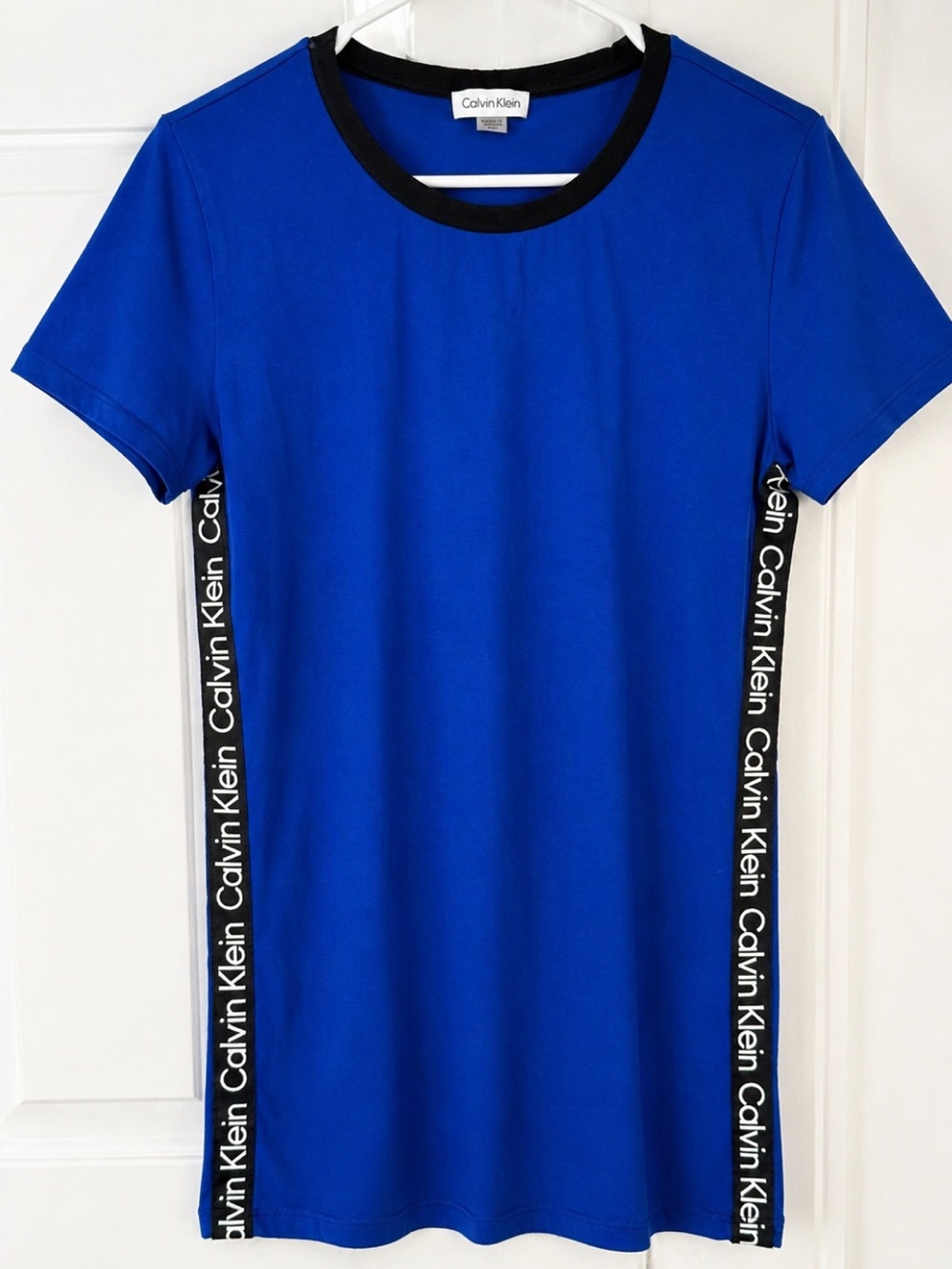 Calvin Klein Royal Blue Short Sleeve Tee with Black Logo Trim